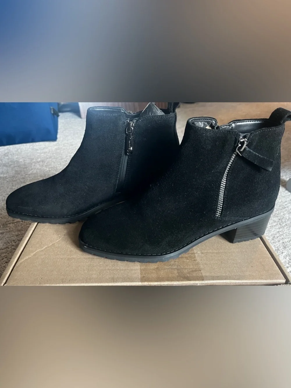 Blondo Womens, Samara Ankle Boot, Black Leather, 7.5 934